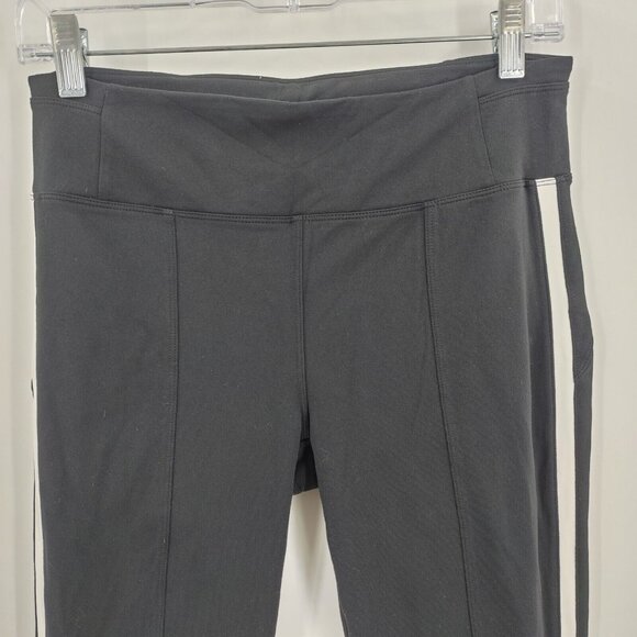 Athleta Sz M Metro Ankle Legging Athletic Retro Side Stripe Back Media ZipPocket - Picture 5 of 13